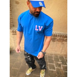 تیشرت پارچه خارجی ماکان گرم بالا پشت چاپ آبی