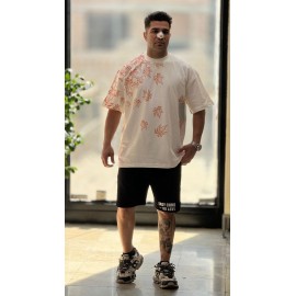 تیشرت طرح دار سفید