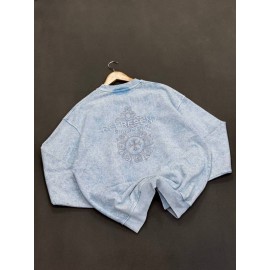 دورس سه نخ سنگشور گلدوزی پارچه خارجی آبی