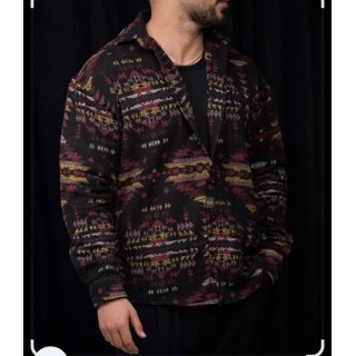 پیراهن پشمی کشمیر طرح دار گیلیمی کد 4