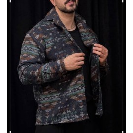 پیراهن پشمی کشمیر طرح دار گیلیمی کد2