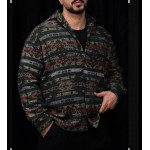 پیراهن پشمی کشمیر طرح دار گیلیمی کد3